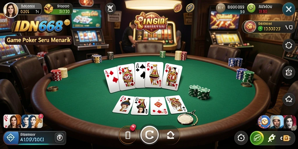 Tampilan gameplay Poker yang mendebarkan dan kompetitif.