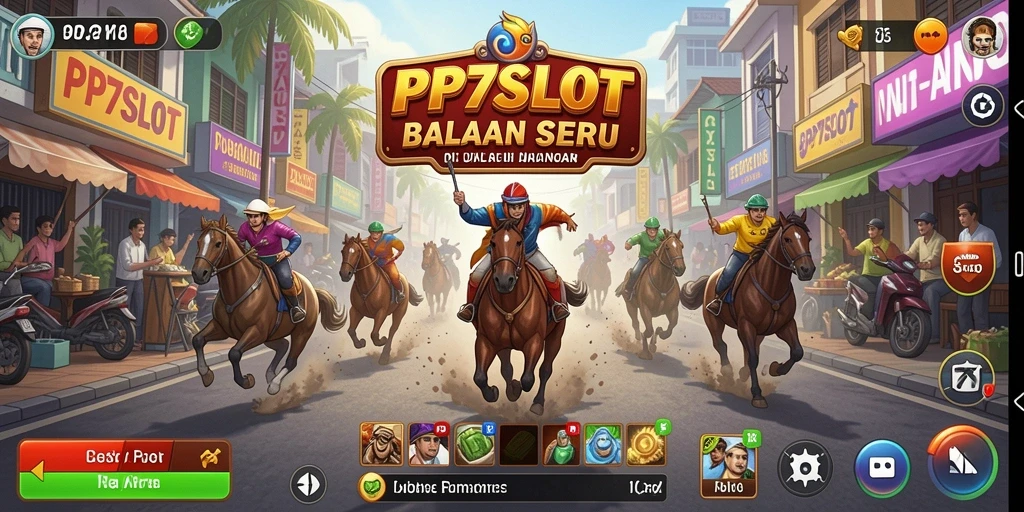 Screenshot gameplay PP7SLOT menampilkan balapan seru dengan kendaraan cepat.