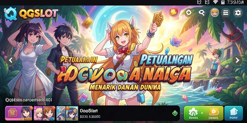 Tampilan gameplay QQSLOT yang menarik dengan karakter anime ikonik.