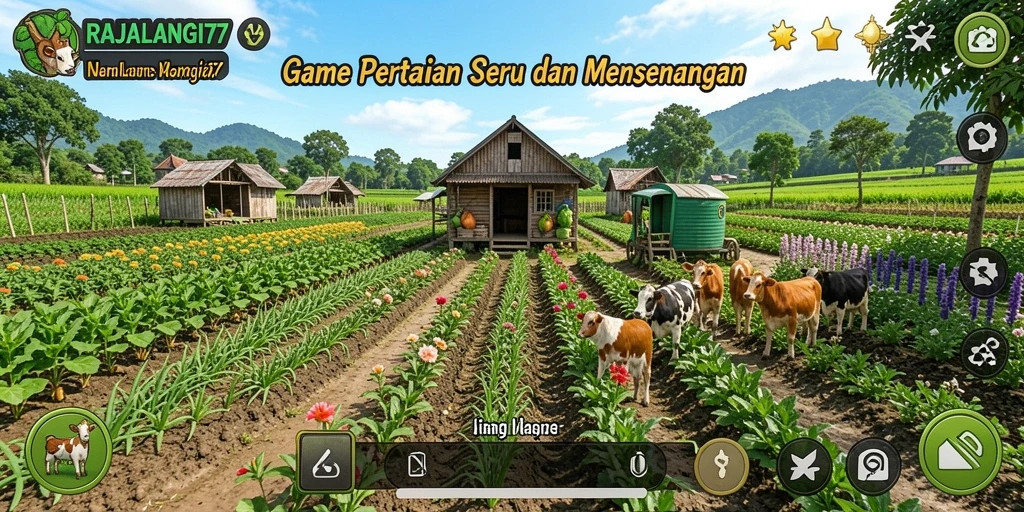 Tampilan menarik gameplay RAJALANGIT77 saat bertani.