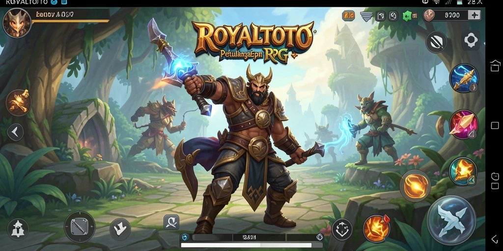 Screenshot gameplay ROYALTOTO yang menampilkan pertempuran seru di dunia RPG.