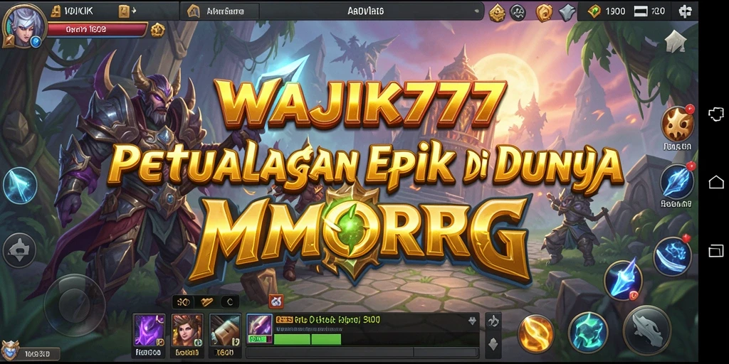 Tangkapan layar game WAJIK777 yang menunjukkan pertarungan epik dalam dunia MMORPG.
